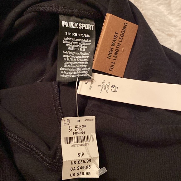 NWT Pink Victoria Secret High waisted full length leggings - Picture 5 of 5